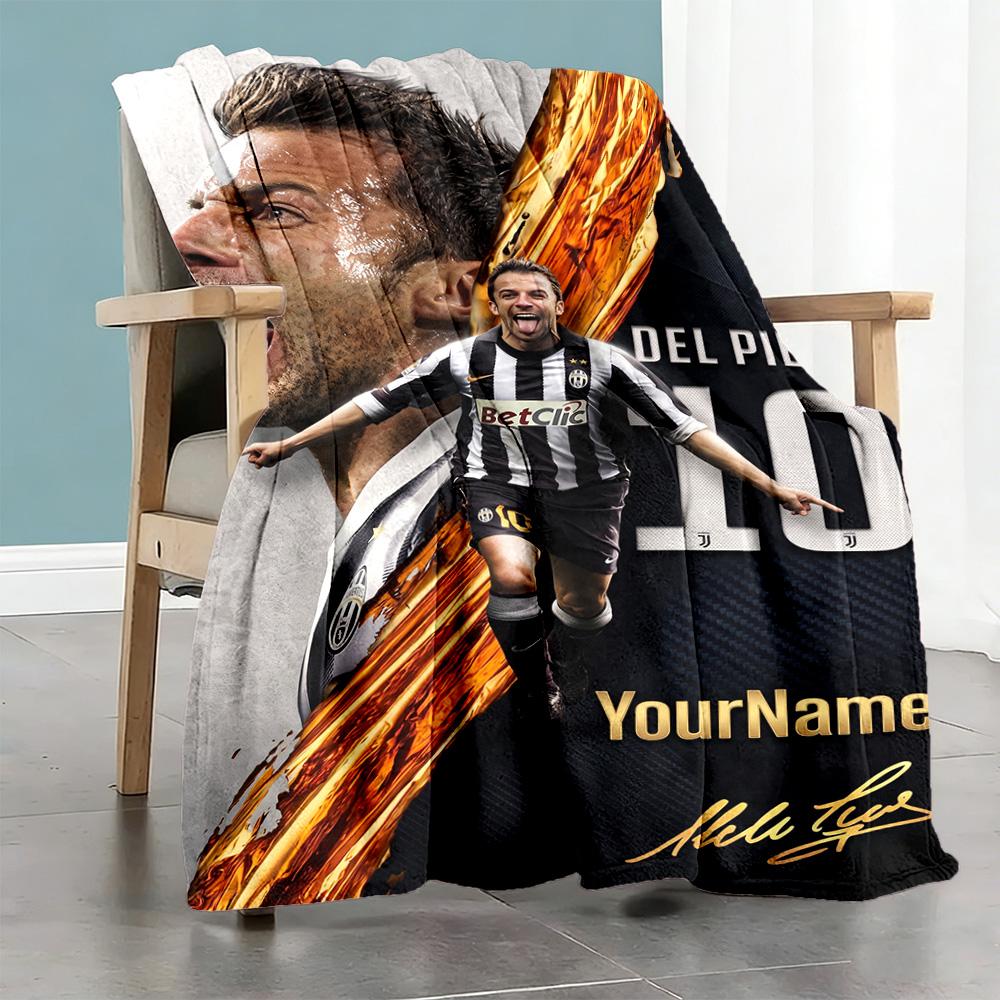 Juventus Customize Text Blanket Multi-purpose Customizable Blanket Soft Warm Cozy Great for Living Room Couch Bed Chair Four Seasons Universal