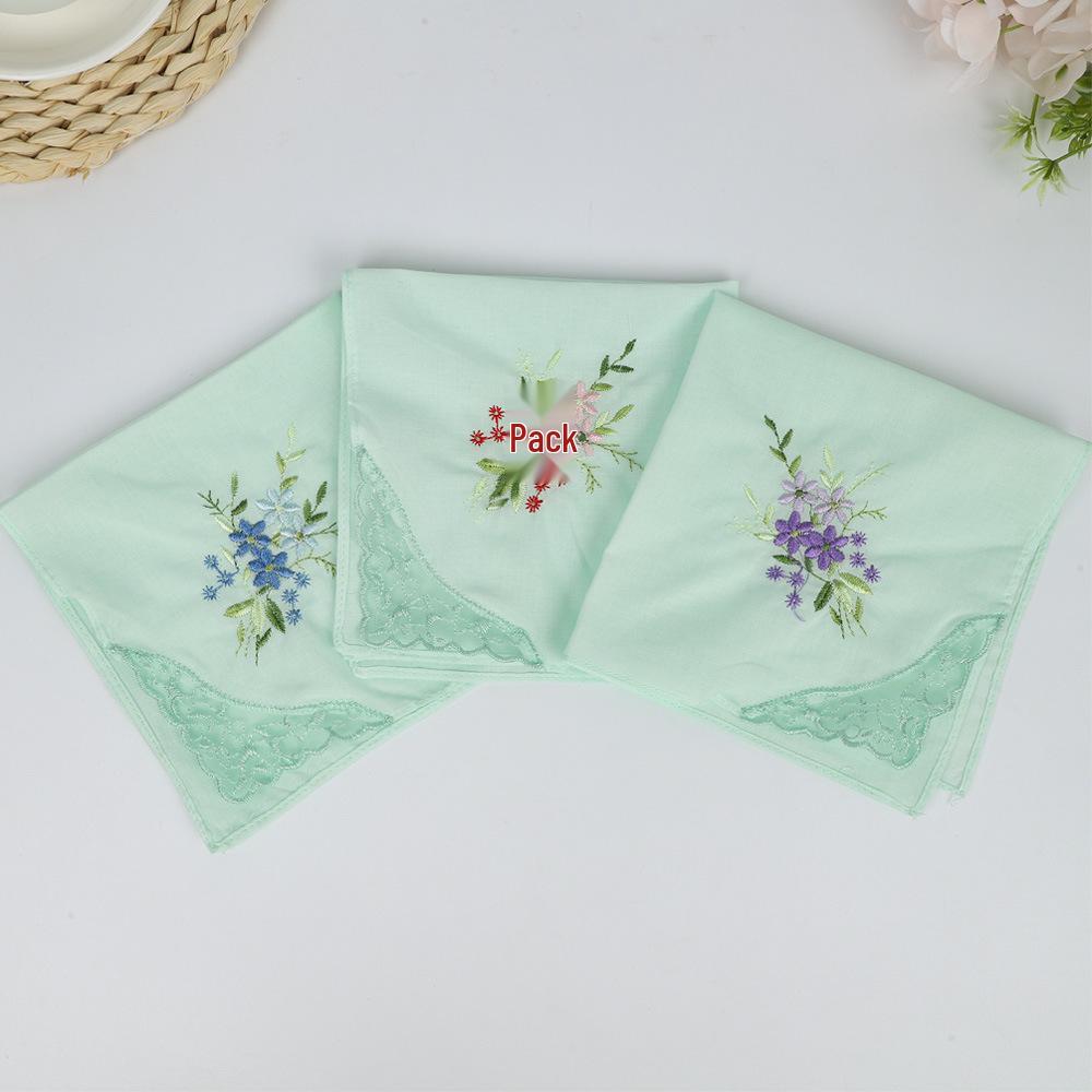 Цветной кружевной вышитый женский хлопковый носовой платок, 60-е годы, японский чистый хлопок, квадрат 28 см