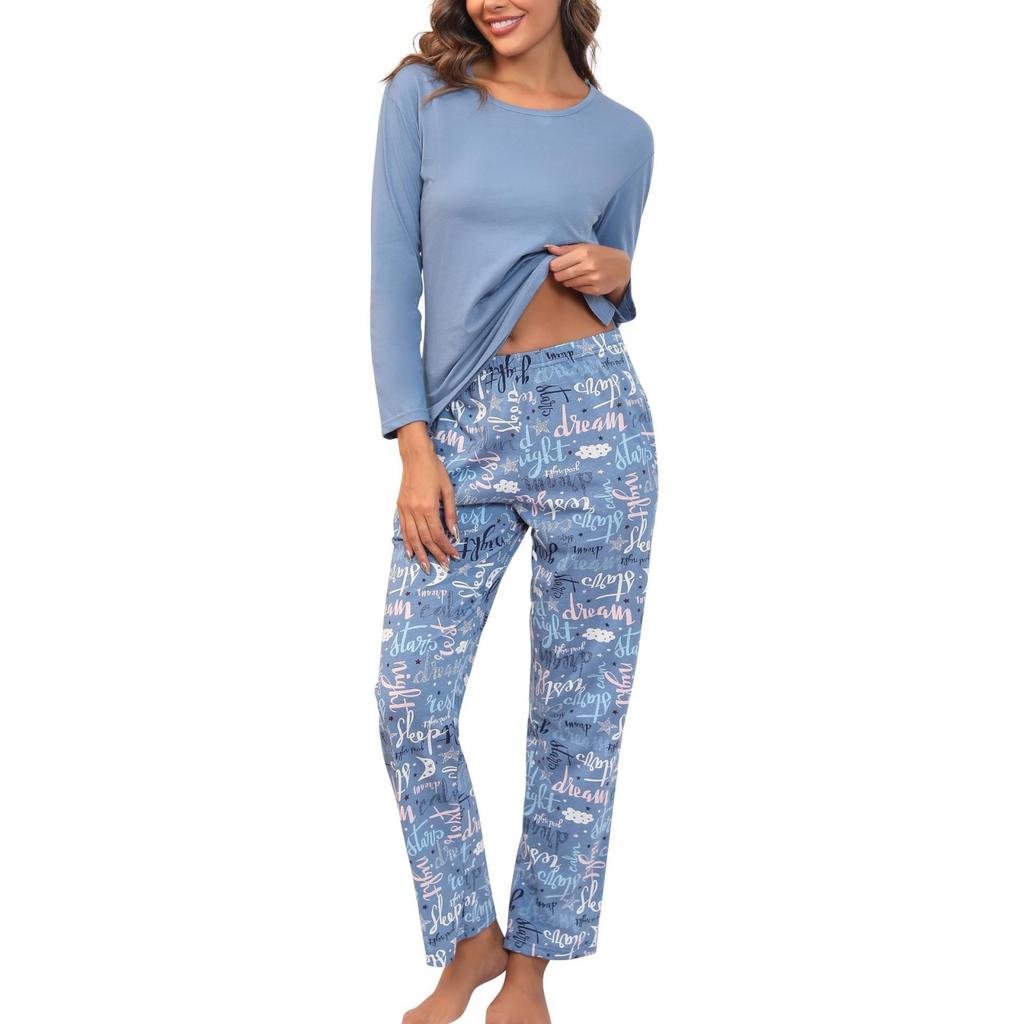 Женская модная повседневная пижама и домашняя одежда, костюм с длинными рукавами и брюками