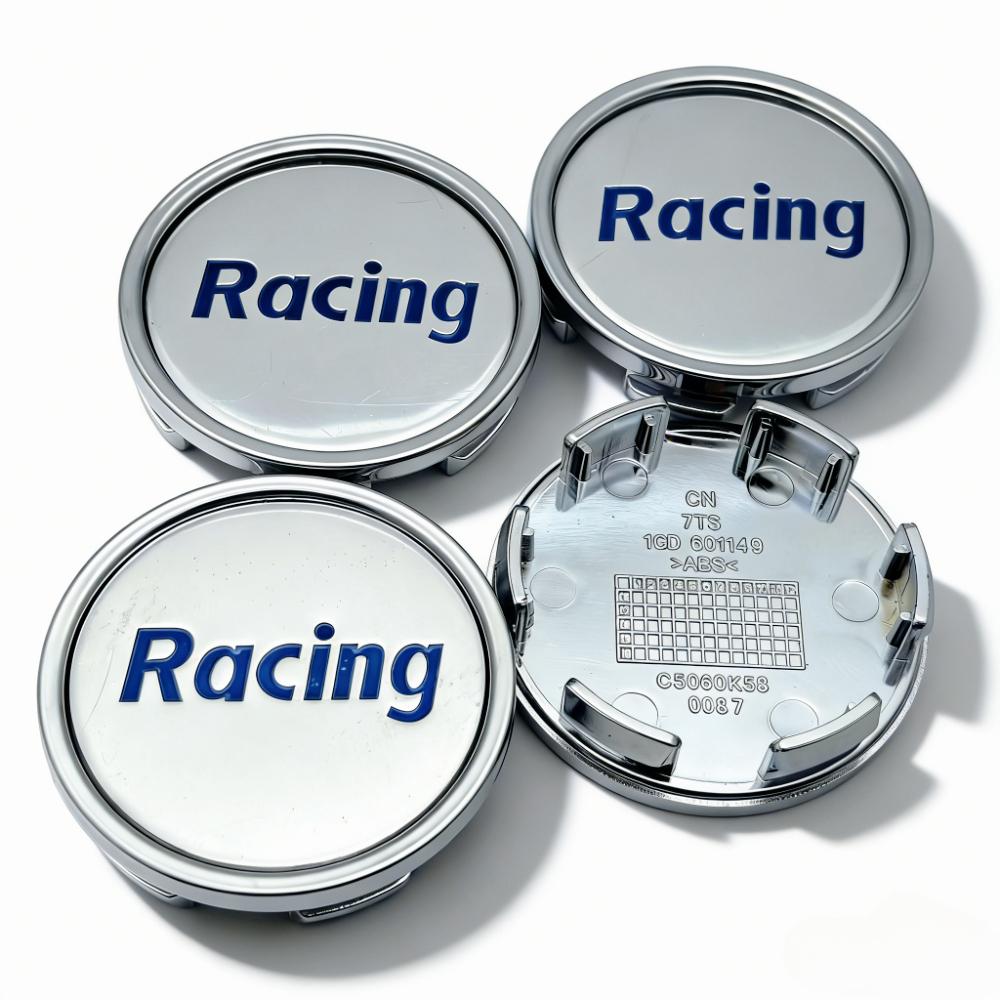 4pcs Racing Letter Sport Logo Emblem Car Wheel Center Caps 58MM Clips 53MM Wheels Hub Cap Rim Hubcaps Dust Cover Car Accessories