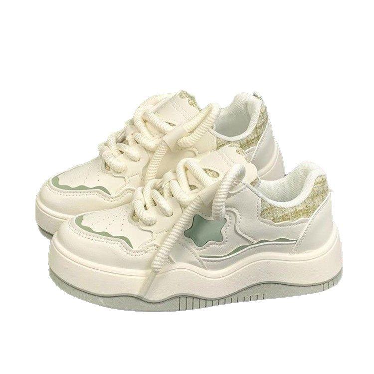 Белые туфли на платформе лето 2025 весна и осень новые повседневные туфли Xiaoxiangfeng оригинальные женские туфли dopamine star