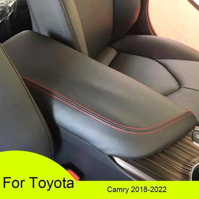 Оригинальный чехол на подлокотник автомобиля на заказ для Toyota Camry 2018-2022, чехол из искусственной кожи, накладка на подлокотник, центральная консоль