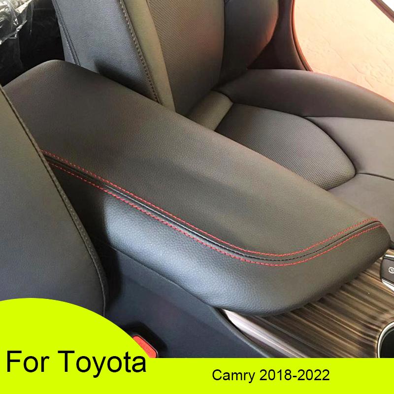 Оригинальный чехол на подлокотник автомобиля на заказ для Toyota Camry 2018-2022, чехол из искусственной кожи, накладка на подлокотник, центральная консоль