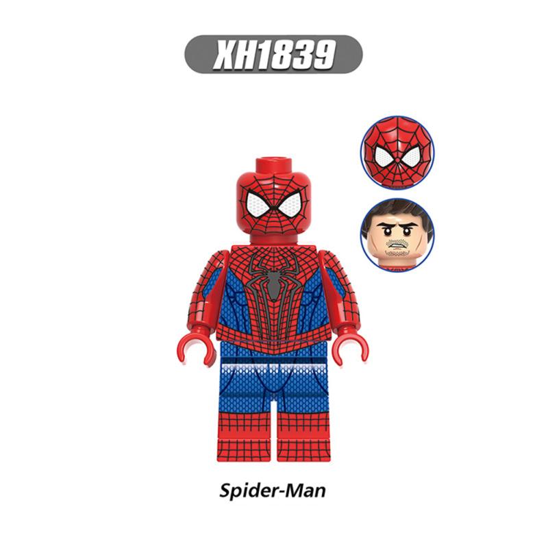 Собранный строительный блок, минифигурка супергероя Marvel, Человека-паука, детская развивающая игрушка