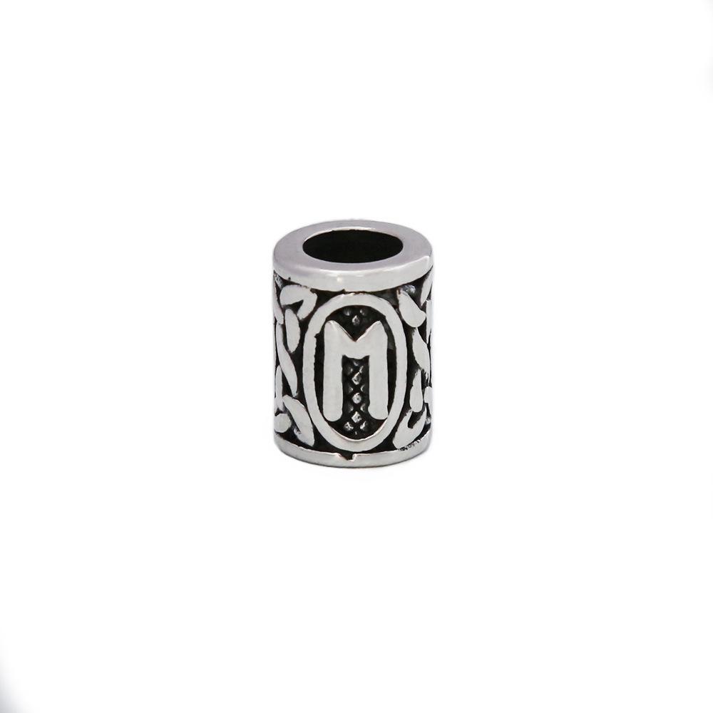 Retro Viking Rune Stainless Steel Beads - Non-Fading Titanium Accessory