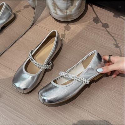 Туфли Джейн нового стиля 2025 года, лоферы с квадратным носком и нескользящей подошвой для женщин, женская обувь большого размера для торжественных мероприятий