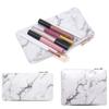 Дорожная плоская косметичка с мраморным узором, косметичка из искусственной кожи, пенал для туалетных принадлежностей