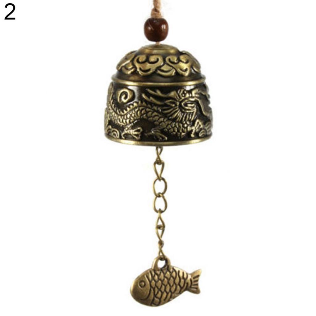 Chinese Dragon/Fish Feng Shui Bell Blessing Good Luck Fortune Hanging Wind Chime