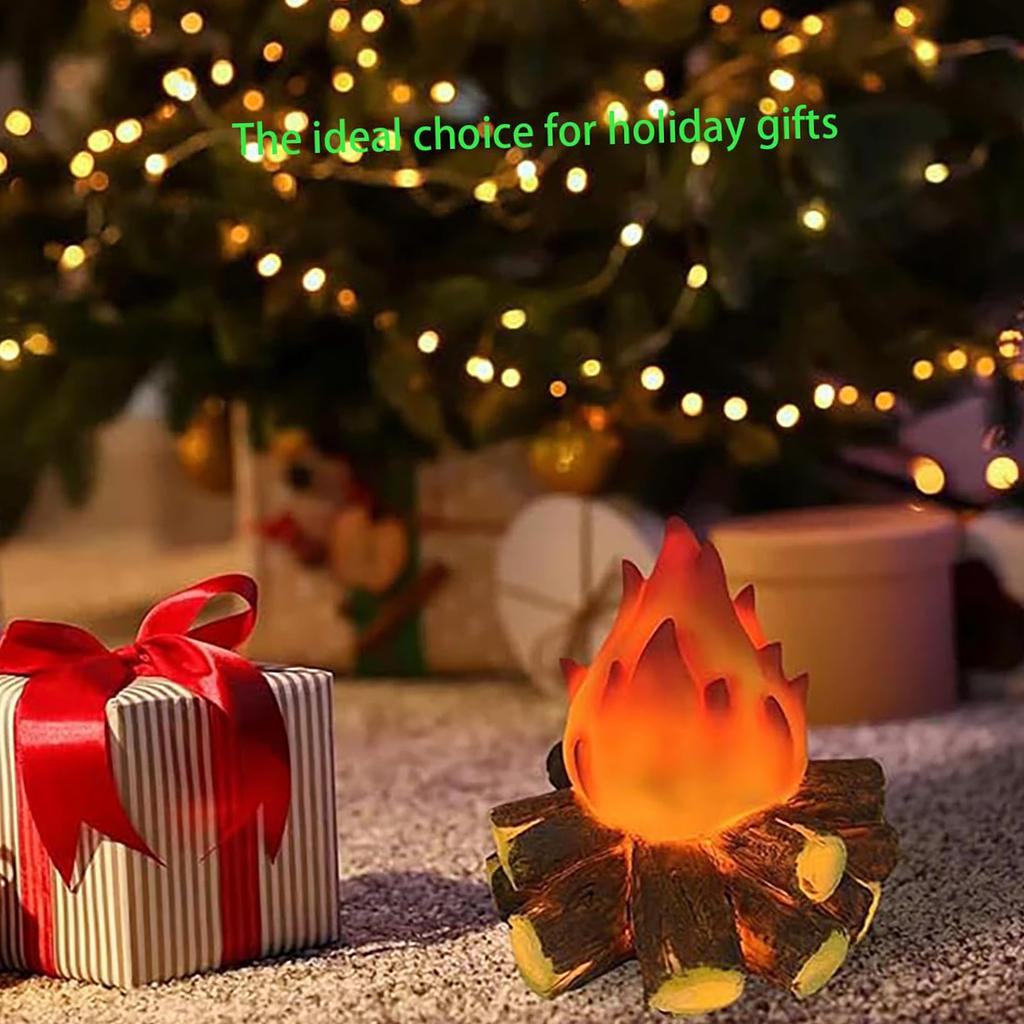 Resin Simulated Charcoal Fire Atmosphere Lamp Modern Battery Decoration Christmas Gift Scene Props