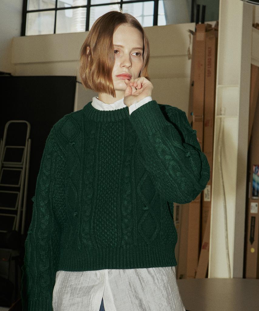 YUPPE Bell Cable Knit_Green
