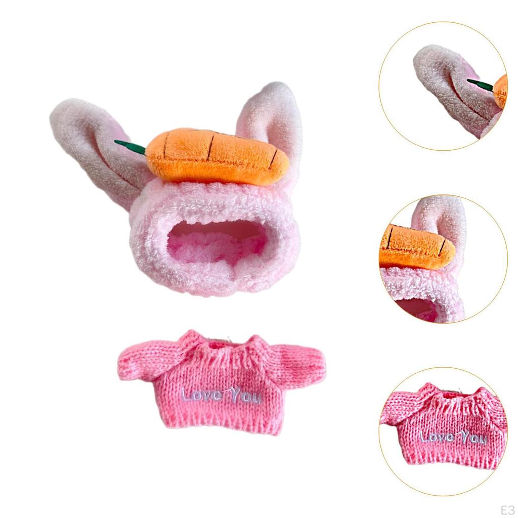 15см-17см Кукольная одежда для плюшевых игрушек со свитером и морковной повязкой на голову