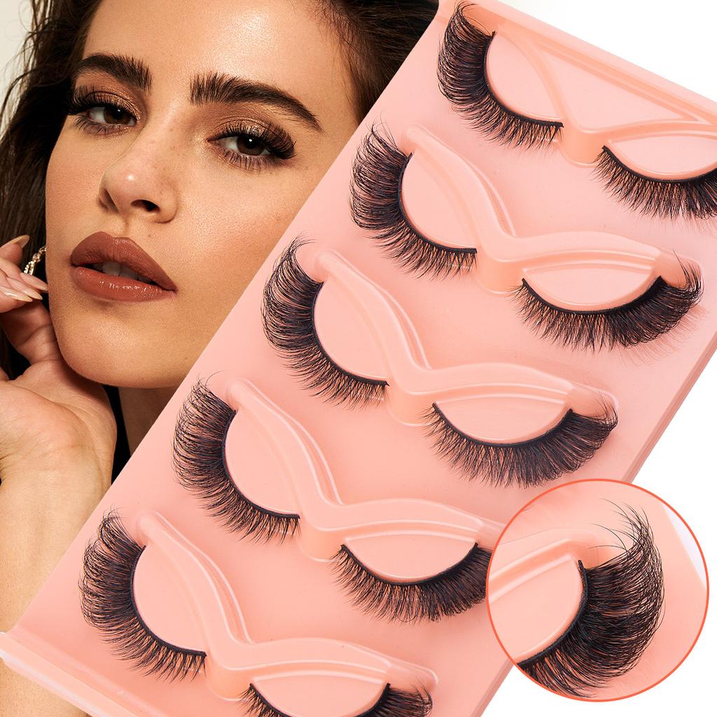 5 Pairs Of Oblique Flying Fox False Eyelashes, Natural Thick End Of The Eyes, Extended Eyelashes