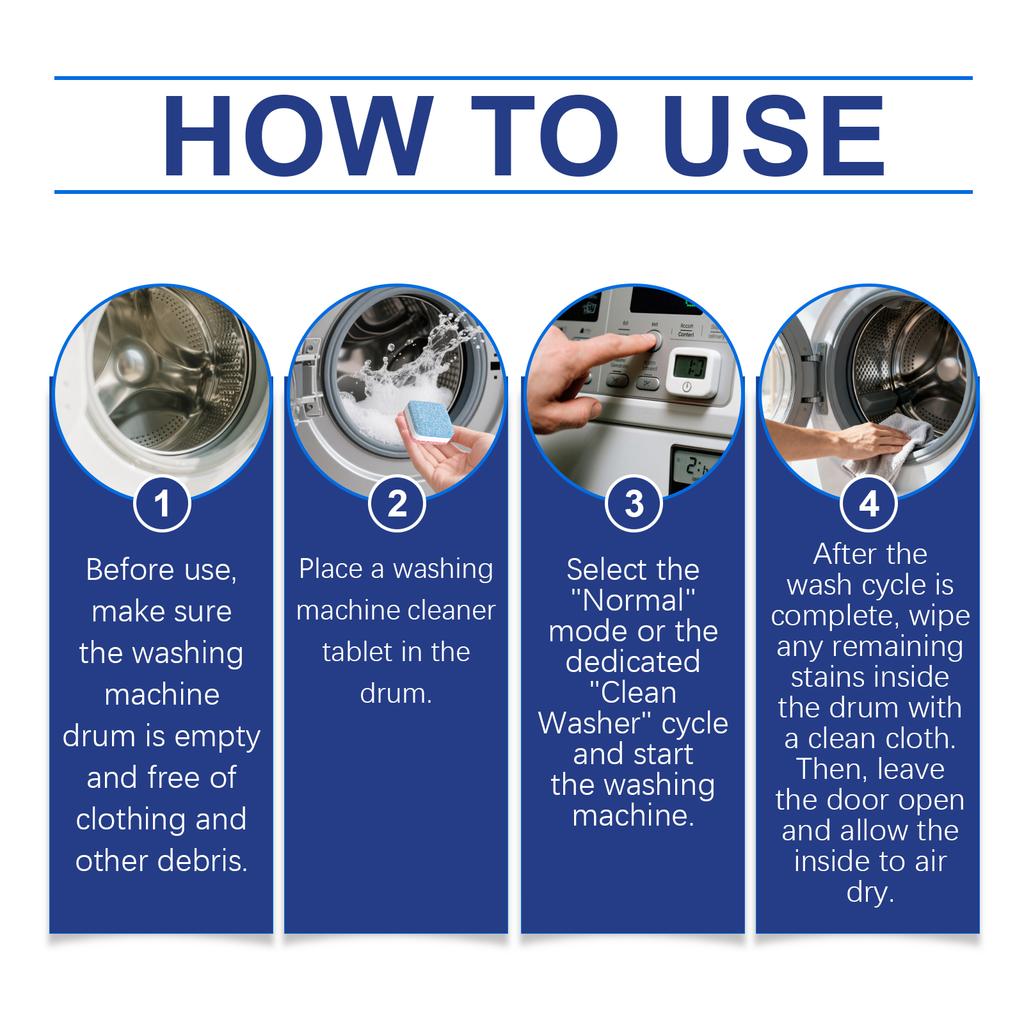 Washing Machine Descaling And Cleaning Tablets Are Suitable For Clean Drum Washing Machines.