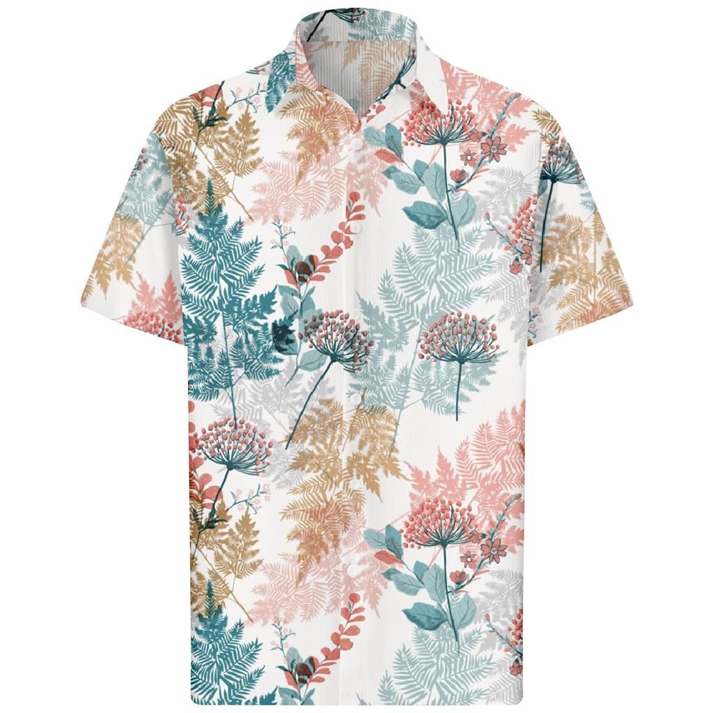 Men's Hawaiian Printed Button Short Sleeve Shirts Men's Casual Fashion Short Sleeve Shirts