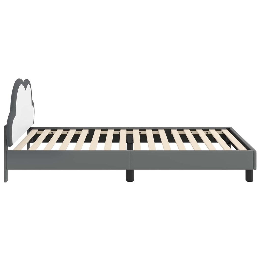 Kids Bed Frame with Headboard Light Grey 90 x 200 cm PU