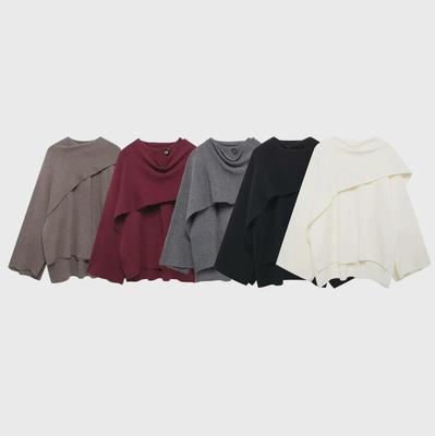 Асимметричная трикотажная куртка с короткими рукавами - женская коллекция осень/зима 2024 года