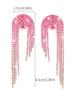 Sparkling Full Diamond Long Tassel Earrings Fashion Temperament Rhinestone Earrings Bridal Earrings Women's Earrings 1 Pair
