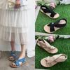 2025 New Summer Roman Cross Sandals Fairy Style Ins Tide Internet Celebrity Fashion Student Flat Sandals