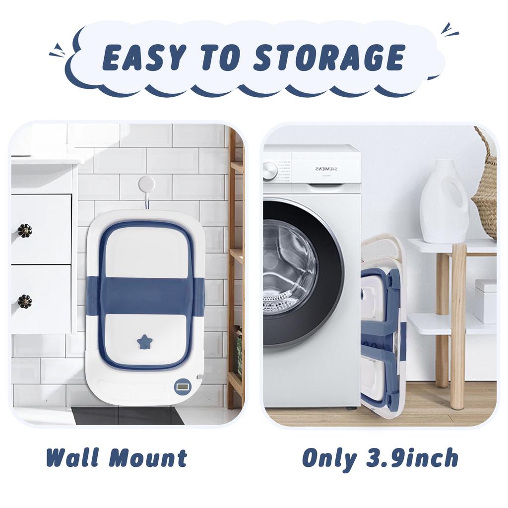 Детская ванночка, Детская ванночка с мягкой подушкой и термометром, Детская ванночка для новорожденных и малышей 0-36 месяцев, Портативная дорожная ванночка для малыша