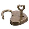 Vintage Heart Shape Mini Padlock Bag Travel Suitcase Luggage Box Case Key Lock
