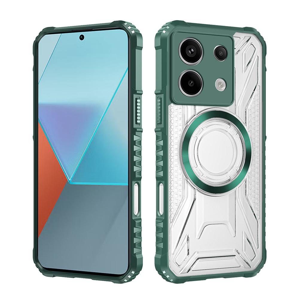 KEYSION Прозрачный магнитный чехол для Redmi Note 13 Pro 4G 13 Pro+5G Ударопрочная задняя крышка для телефона для Xiaomi POCO X6 5G M6 Pro 4G