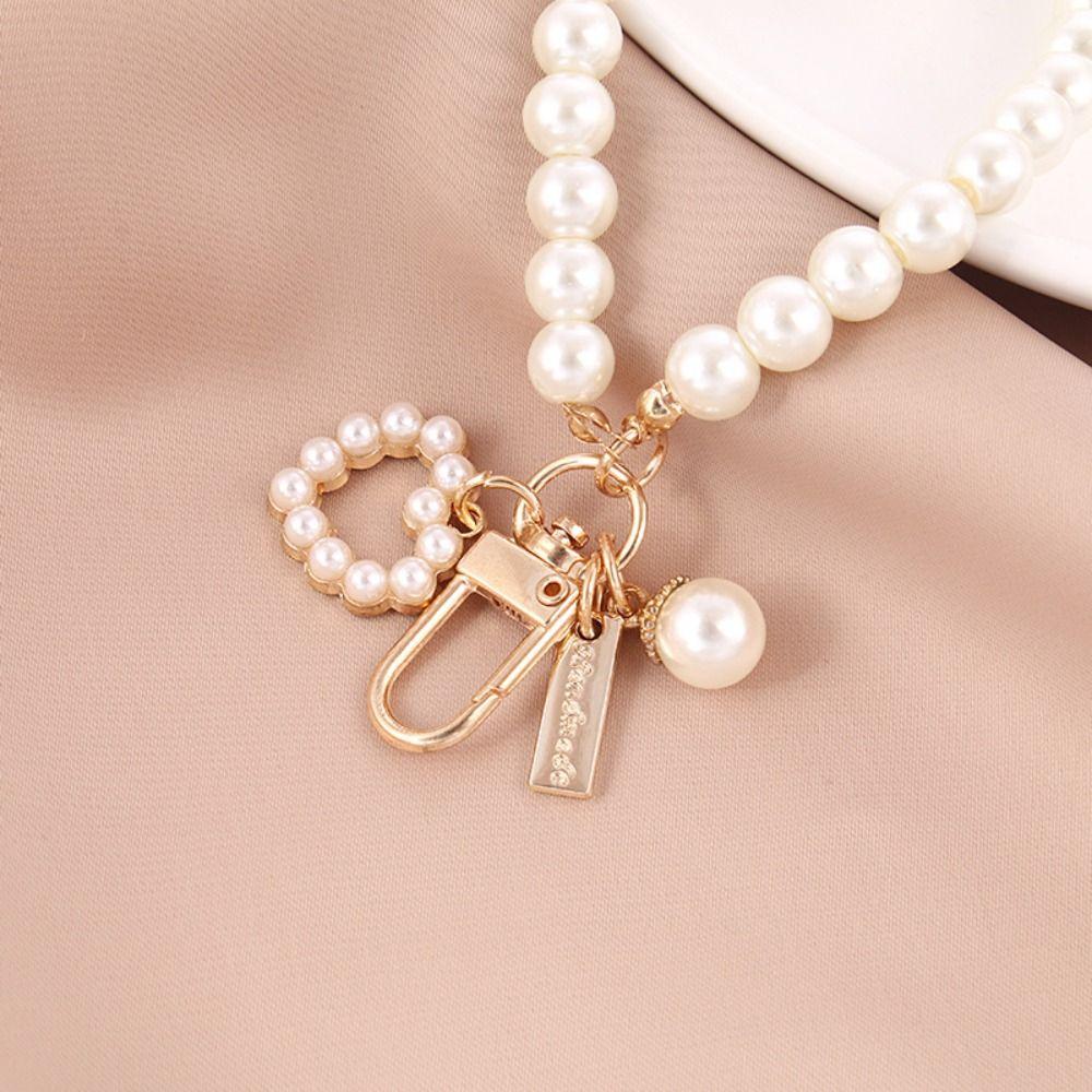 Metal Keyring Pendant Love/Shell Shell Pendant Pearl Accessories Cute Pearl Phone Chain Phone