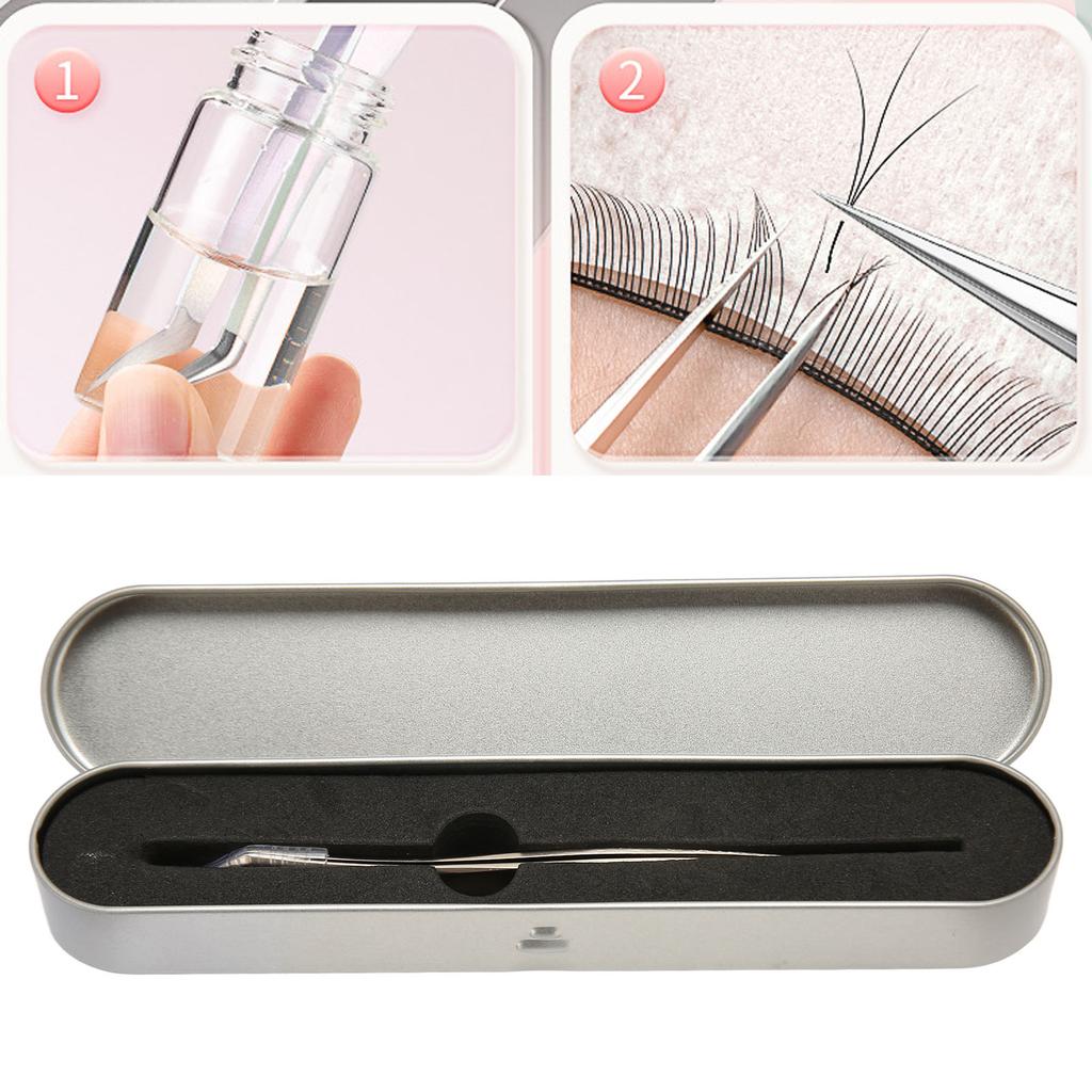 Набор пинцетов для наращивания ресниц, 2 шт., прочно зажимающие, с изогнутым кончиком, из нержавеющей стали, инструмент для нанесения накладных ресниц