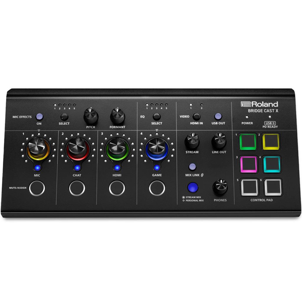 Roland Bridge Cast X HDMI Video Capture Gaming DAC AmplifierAudio InterfaceGaming Mixer for Streaming, Compatible with Mac, Windows, Console & Mobile