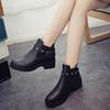 Spring/autumn Round Head Square with Rhinestone Decorative Fashion Short Boots Thick Soles Non-slip Increasing Boots for Women