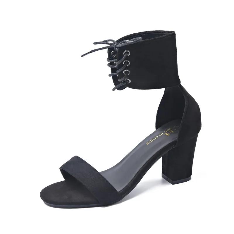 Fashion Women's Shoes 2025 New Cover Heel Women's Sandals Fashion Peep Toe Dress Sandals Women Summer Plus Size Solid Heeled Sandals