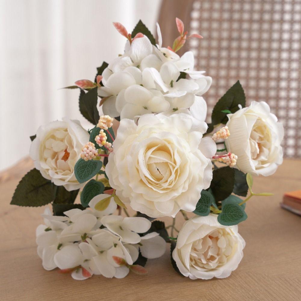Accessories Simulation Peony Flower Silk Petals Faux Flower Fake Floral Bouquet Home Decoration