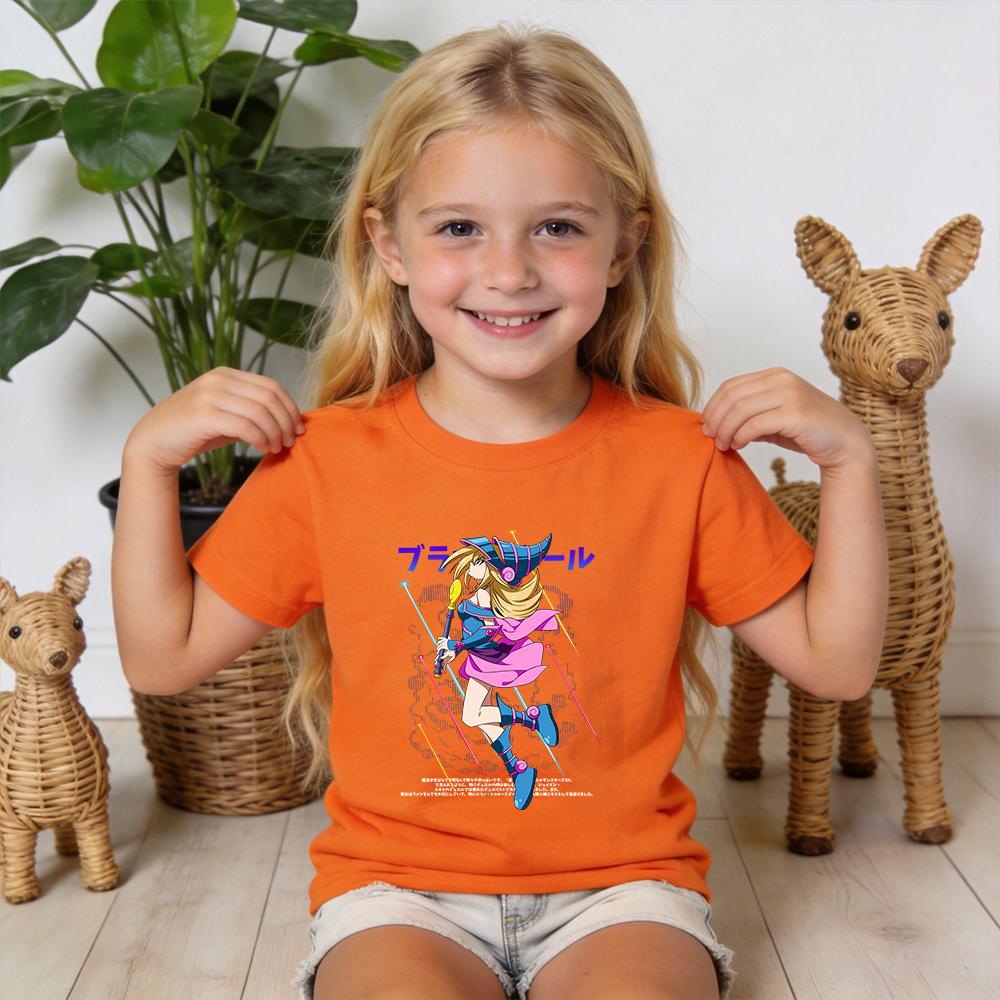 Yu Gi Oh Dark Magician Girl Anime Graphic Print Cotton T Shirt Boys Girls Casual Short Sleeve Kids Tee Top
