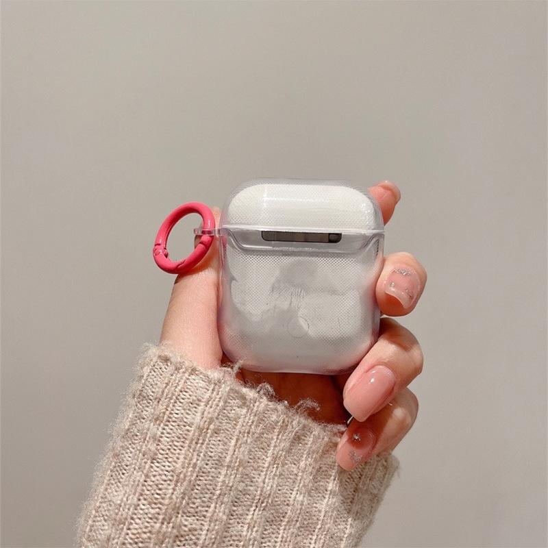 Чехол для Airpods Pro Розовый Медведь Клубника Bluetooth Наушников 3-го Поколения Защитный Кейс Airpods 1 / 2 Поколения Подвесная Пряжка