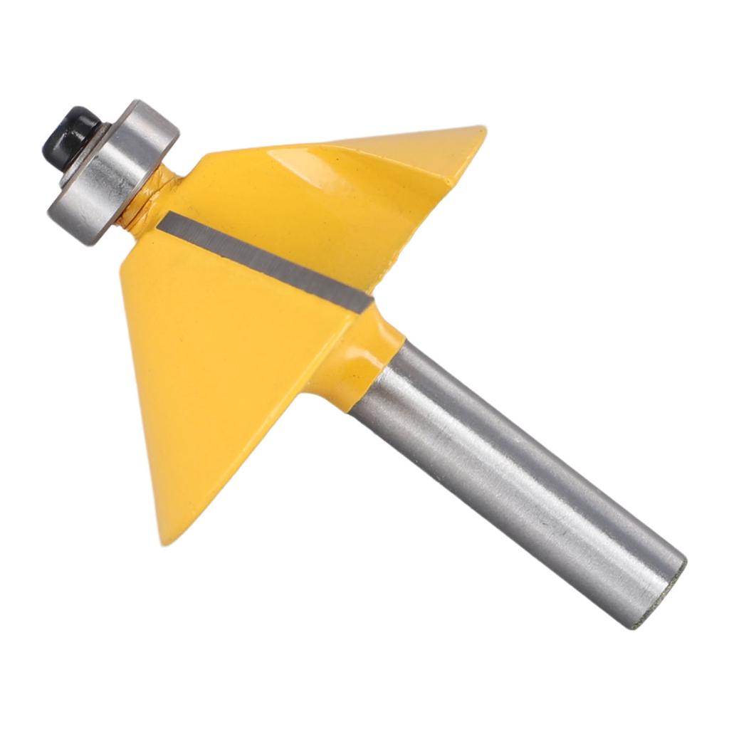 8mm Shank 45 Degree Chamfer & Bevel Edging Router Bit Carbide Tipped End Milling Cutter For Cutting Woodworking Tools