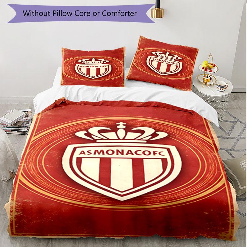 3pcs Duvet Cover Set (1*Duvet Cover + 2*Pillowcase, Without Core), AS Monaco Print Soft All‑Season Bedding Set, Home Bedroom Decor Gift