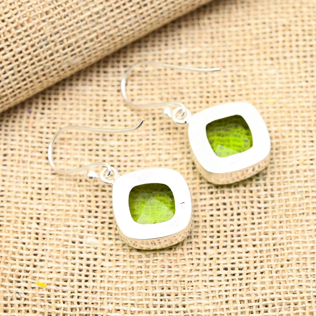 Ювелирные серьги ручной работы из стерлингового серебра 925 пробы с драгоценным камнем перидот для женщин