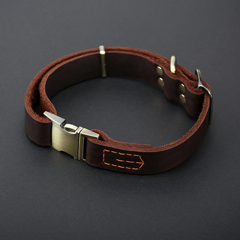 Пряжка быстрого вставления, коровья кожа первого слоя, ошейник для собаки, для маленькой, средней и большой собаки, защита шеи, ошейник для собаки корги