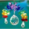 Sparkling K9 Crystal Glass Crystal Car Hanging Rainbow Suncatcher Beautiful Balcony Garden Hanging Ornament A15