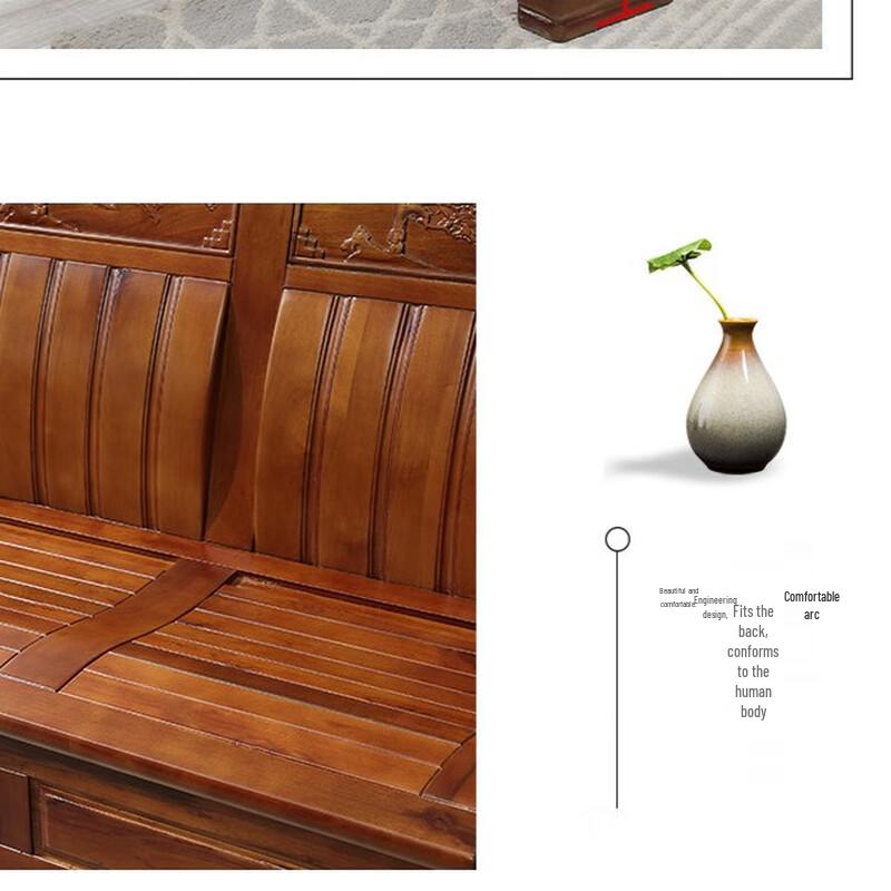 Miling Solid Camphor Wood Living Room Sofa Set