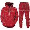 С Рождеством 3D принт мужская толстовка/комплект весенне-осенний костюм толстовка с капюшоном + брюки костюм модная уличная одежда для пар