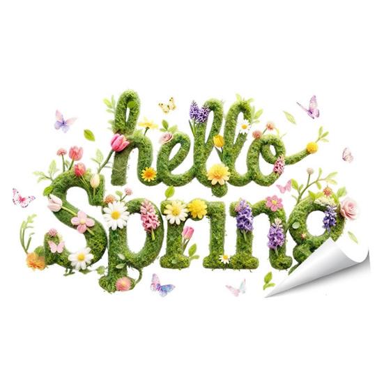 Hello Summer Window Beach Clings Tree Animals Tropical Palm Window Decals Watercolor