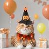 Хэллоуин кошка косплей шляпа воротник тыква паутина оранжевые пайетки колокольчик собака одежда костюм милый один размер регулируемый эластичный легкий питомец моэ