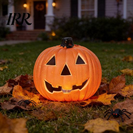 Halloween Decoration Light Up Pumpkin Decoration, Spooky Jack O Lantern Durable Ornament for Window Display, Children Photo Prop Party Drop-resistant