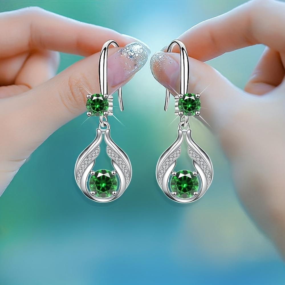Элегантные полые серьги-подвески в форме капли из стерлингового серебра 925 пробы со сверкающими искусственными кристаллами, аксессуары для банкетов в богемном стиле