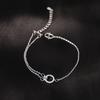 925 Sterling Silver Micro Inlaid CZ Circle Link Chain Charm Bracelet for Women Wedding Party Jewelry Gifts