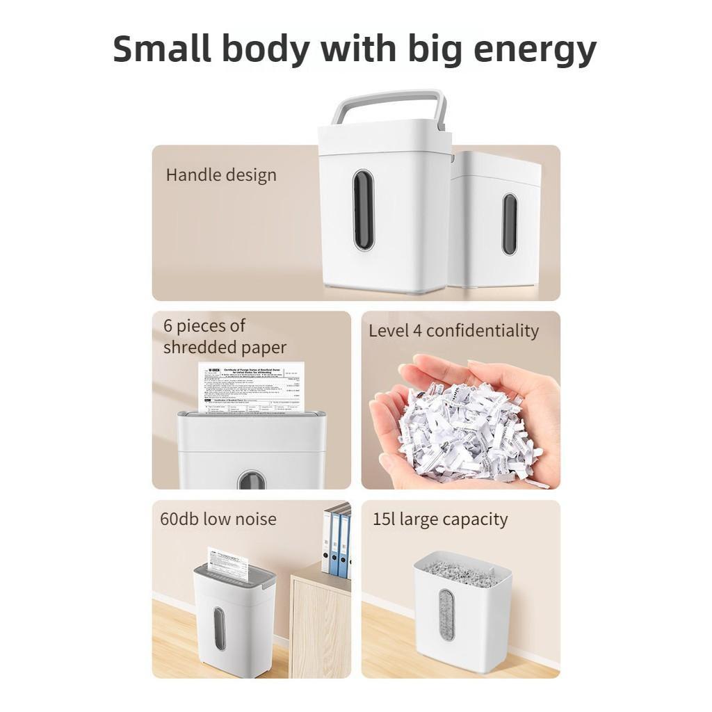 Автоматический настольный уничтожитель документов 15 л, специализированная офисная машина для уничтожения документов, небольшое портативное устройство для уничтожения конфиденциальных документов