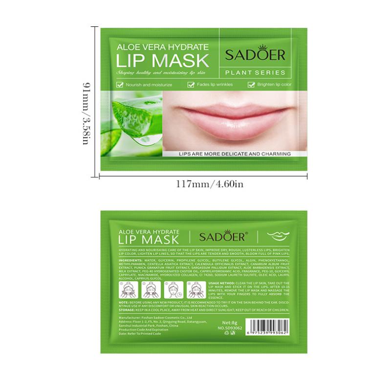 Маска для губ 8 г SADOER Collagen Plant Lip Mask Fading Lip Pattern Pack