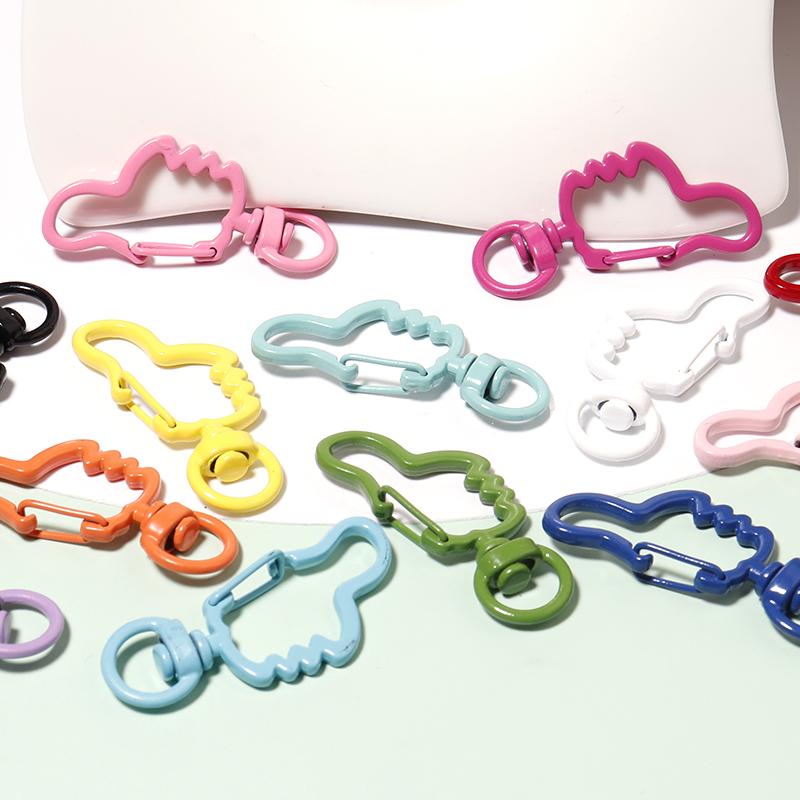 10 PCS/Lot Alloy Lobster Clasp Color of The Lacquer That Bake the Moon Heart Five-pointed Star Shape Diy Manual Connector Ring