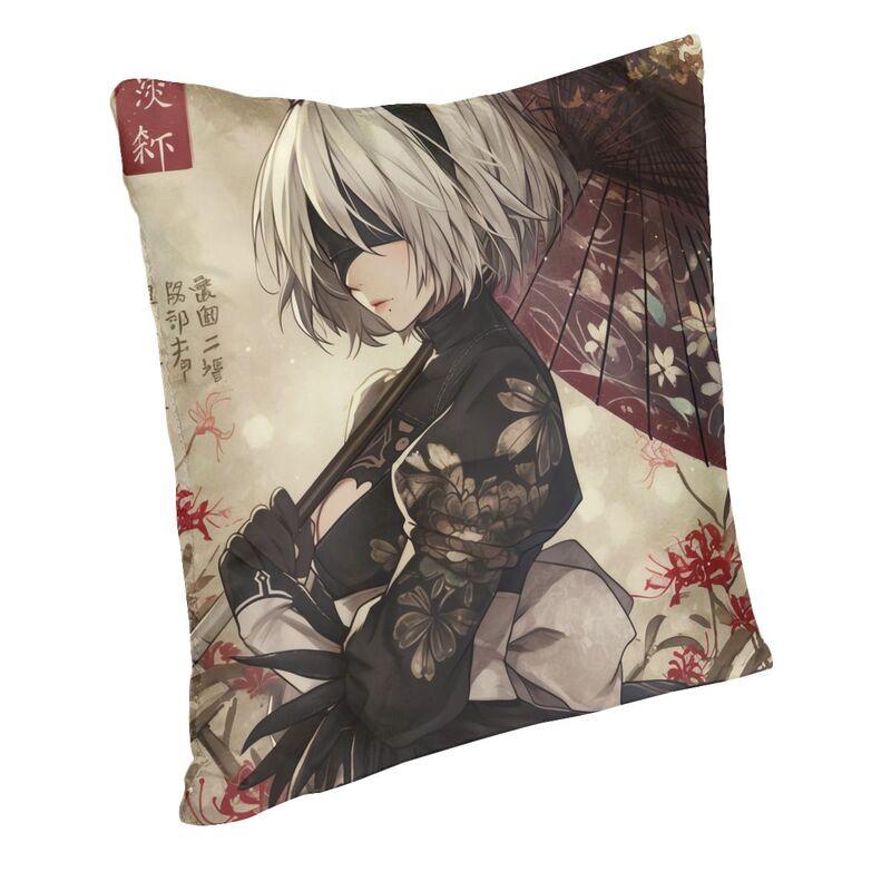 Nier Automata Anime Hentai Girl Sexy Yorha 2b Square Throw Pillow Cover Decoration 3D Two Side Printing Cushion Cover for Car