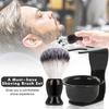 1 Set Men Shaving Kit with Razor Synthetic Bristles Shaving Brush Soap Bowl Stand Men Wet Shaving Grooming Tools Kit Husband Father Gift